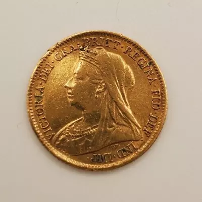 1900 Great Britain 1/2 Sovereign Queen Victoria British Gold Coin Warped • $319.99