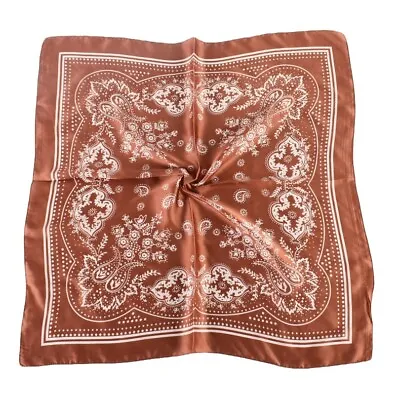 Square Satin Scarf Silk Feel Neckerchief Head Neck Wrap Paisley Bandanna 27 X27  • $7.99