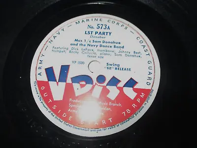 $6.99 • Buy World War IavI V-Disc 78 RPM Record #573  Stan Kenton And Navy Dance Band