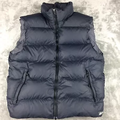 MEC Down Puffer Vest Mens Large Black Full Zip Outdoors Gorpcore • $50.99