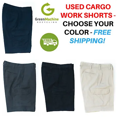 Used Cargo Work Shorts Cintas Redkap Unifirst G&K Dickies Etc FREE SHIP • $16.49