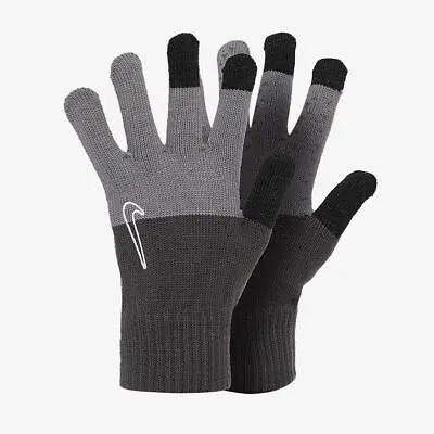 Unisex Nike Knitted Tech & Grip 2.0 Gloves In Anthracite And Black RRP: £24.99 • £14.99