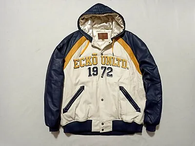 Ecko Unltd Vintade Rare Leather Jacket Hoodie • $600
