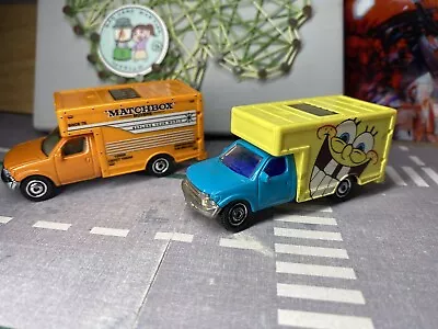 Matchbox 2 X Ford F-250 MBX Moving Box Truck Mb-763 2008 SpongeBob Move It • $5