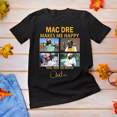 New Mac Dre Signature For Fans Cotton Black All Size Unisex Shirt A1214 • $23.04