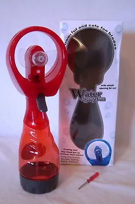 WATER SPRAY FAN With SAFE FAN BLADES And WIDE OPEN MOUTH  11  TALL RED COLOR NEW • $5.90