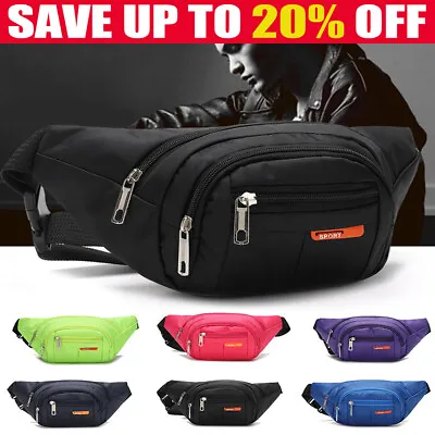 £6.98 • Buy Unisex Large Waterproof Waist Bum Bags Fanny Pack Belt Pouch Wallet Travel BagCY