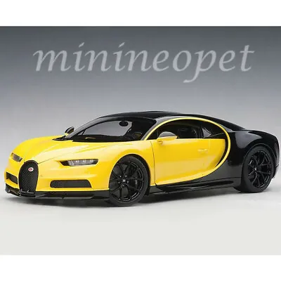 AUTOart 70994 2017 BUGATTI CHIRON 1/18 JAUNE MOLSHEIM YELLOW / NOCTURNE BLACK • $225