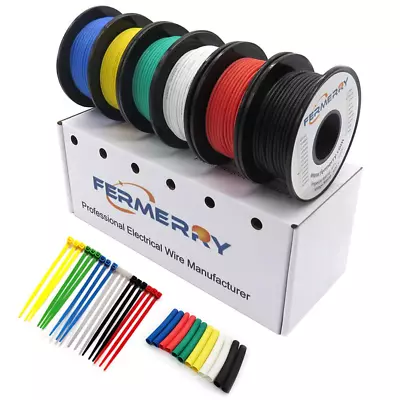 30 Awg Silicone Hook Up Electrical Kit Cables 6 Colors 30 Gauge Stranded Wires • $12.64