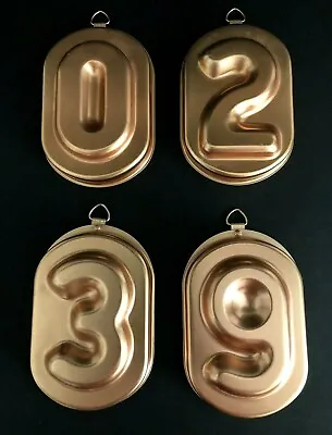 Vintage Wall Hanging Copper Tone Number Molds 023 And 9. • $18