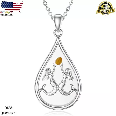 Mermaids Necklace 925 Sterling Silver Mustard Seed Mermaid Pendant For Women • $100