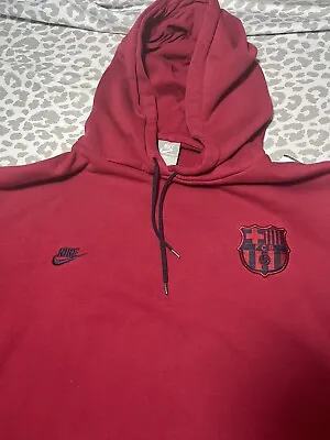 Nike FC Barcelona Fleece Soccer Outdoor  Pullover Hoodie Mens Sz 2XL EUC. • $37.99