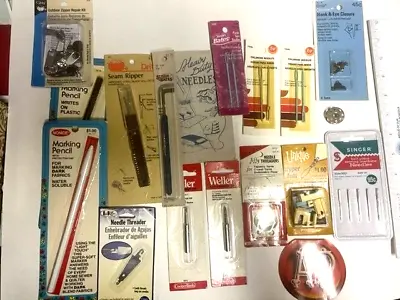 Vtg Lot Of Sewing Items Needles Seam Ripper Replacement Tip Marking Pencil Hook • $19.99