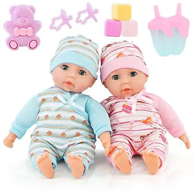 BiBi Doll 14  Twins Baby Doll Girl & Boy Babies Gift - Dummy Doll Accessories • £21.99