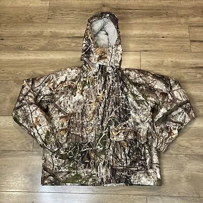 Mens Size M Cabela’s Dry Plus Hunting Jacket Hooded Zonz Woodlands Camo • $49.99
