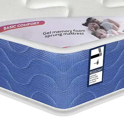 Cool Blue Memory Foam Mattress Sprung Matress 3ft Single 4ft6 Double 5ft King • £109.95