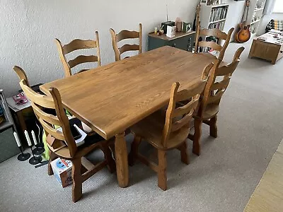 Oak Dining Table And 6 Chairs • £100