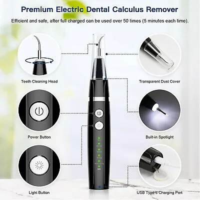 $19.99 • Buy LED Electric Ultrasonic Tooth Cleaner Dental Scaler Calculus Remover Portable