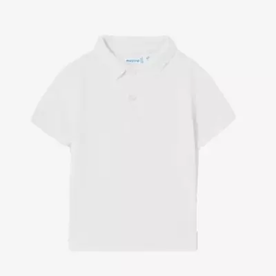 MAYORAL Short-Sleeve Polo - White - NWT Boys 8 • $12.50