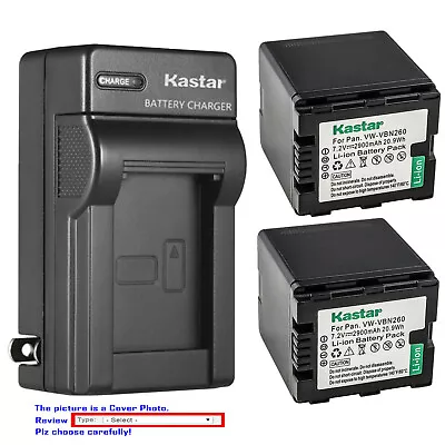 Kastar Dully Decoded Battery AC Wall Charger For Panasonic VW-VBN260 VBN260 • $20.49