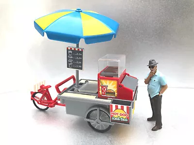 Premium Hot Dog Cart W Vendor AND NOW W ICE 1/24 Scale G Scale Diorama Item • $38.95