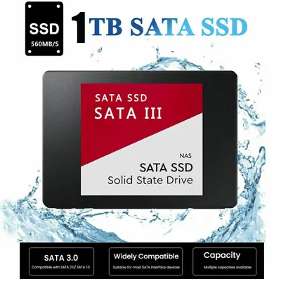$53.99 • Buy 1TB SSD Hard Drive SATA3 High Speed Hard Drive For Laptop Desktop Type 2.5 
