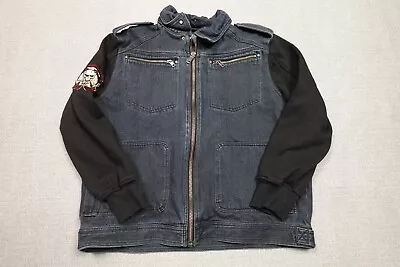 Vintage Harley Davidson Jacket Mens 2XL Blue Denim Biker Coat Motorcycle Rider • $59.97