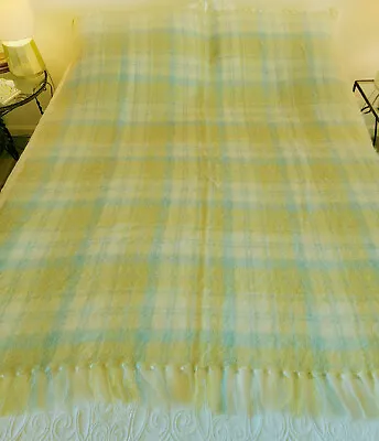 New DONEGAL Design Ireland Handwoven MOHAIR Wool BLANKET PLAID 68.5x60  • $65