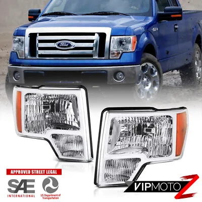 For 09-14 Ford F150 Factory Style Headlight Chrome Replacement Driving Lamp Pair • $119.95