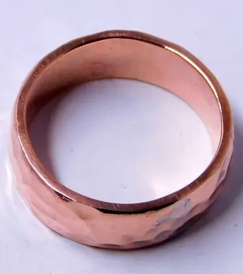 Pure Copper Ring Copper Band Ring Hammered Ring Wide Band Ring Women Or Men • $12.34