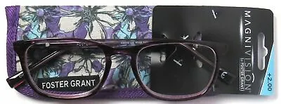 FOSTER GRANT Magnivision Reading Glasses +2.00  Elana Ships Free!! • $19.99