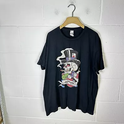 Vintage Ed Hardy Shirt Mens 2XL XXL Black Skull Y2K Christian Audigier Tattoo • £33.95