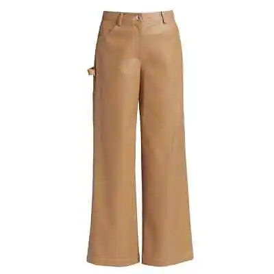 $180 • Buy STAUD Women’s Domino Vegan Leather Pants In Tan Sz 6