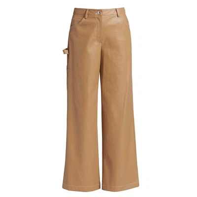 $146.25 • Buy STAUD Women’s Domino Vegan Leather Pants In Tan Sz 6