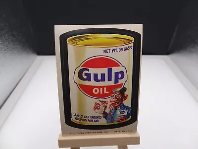 1974 Wacky Packages Series 11 Gulp Oil Sticker Tan Back • $3