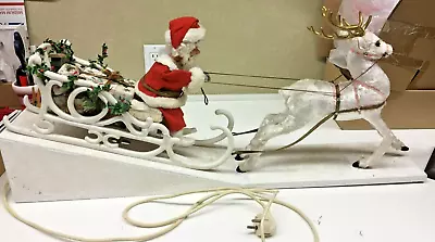1950's Vintage German Automatic Electric Santa On Sleigh & Reindeer Moving 34  • $4500