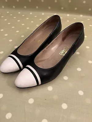 Salvatore Ferragamo Black And White Court Shoes Size 7 • £14.99