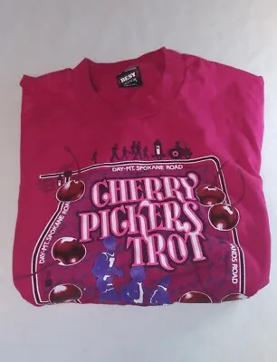 Vtg USA Fruit Of The Loom TShirt XL  Graphic Cherry Pickers Trot Single Stitch • $12