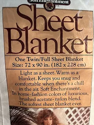 VTG Leshner Of St. Marys Sheet Blanket 72”x90” LIGHT BLUE NEW TWIN/FULL MADE USA • $15