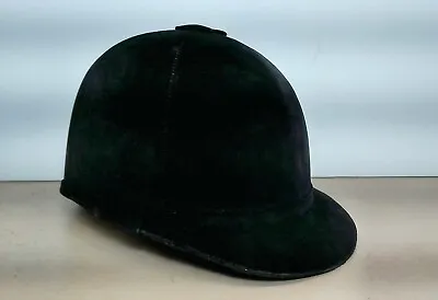 VTG Beaufort Hunt Cap Hat Black Velvet Riding Helmet Made In England B.S 3686 • $24