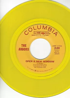 The Arbors-  Open A New Window - Columbia- Promo- Yellow Vinyl- N.mint • $10
