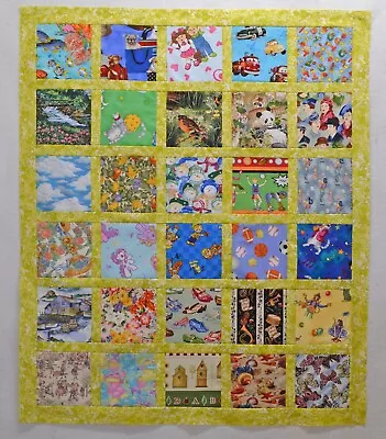 I-SPY Baby Quilt Top #492- Size 35  X 41 - I SPY ISPY LAP QUILT Toddler Quilt • $20