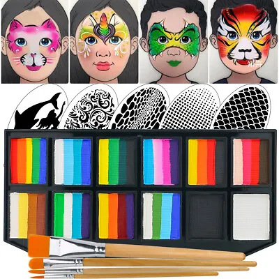 Split Cake Face Paint Kit For Kids Party 2 Pack Face Painting Practice Board Kit • £8.39