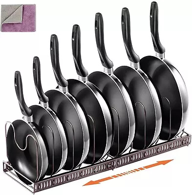 Pot Rack Organizer 10 Tiers Pan Rack Holder Stand Detachable Pot Lid 3 • £13.50