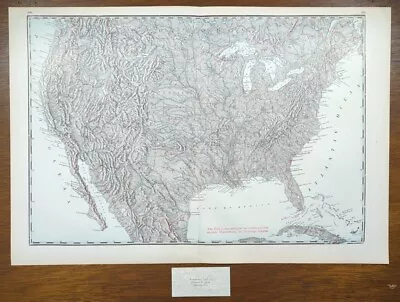 Vintage 1911 TOPOGRAPHICAL UNITED STATES Map 23 X15  Old Antique Original USA DC • $40.96
