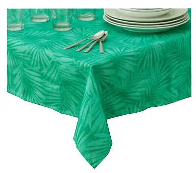 $20 • Buy Round Umbrella Zippered Tablecloth Green Tropical Leaf Print 70 Outdoor Fabric