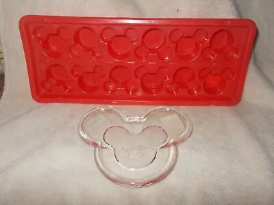 Disney Parks Ice Cube Tray & Glass Candle Holder Mickey Mouse Head & Ears NEW • $15