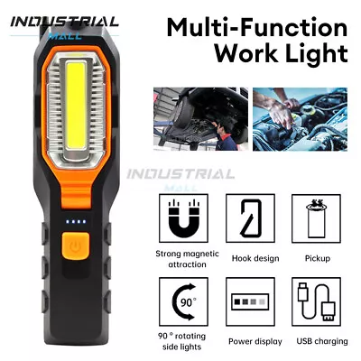 Rechargeable LED Work Light COB Inspection Lamp Mechanic Tools Hand Torch Light • $17.84