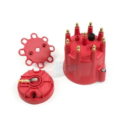 Red 8 Cylinder Pro Billet Series Ready-to-Run Distributor Male Cap & Rotor Kit • $29.95