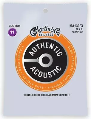 Martin Authentic Acoustic Flex Core Phosphor Bronze MA130FX Silk/Phos 11-47 • $18.95